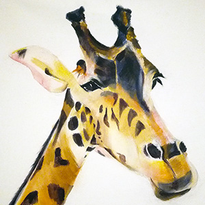 photographie peinture acrylique Girafe