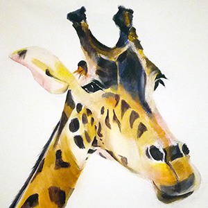 photographie peinture acrylique Girafe