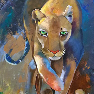 photographie peinture acrylique panthère
